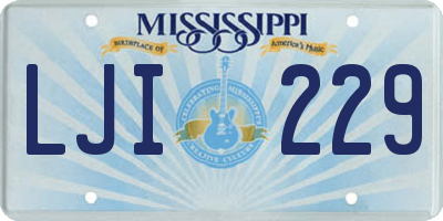 MS license plate LJI229