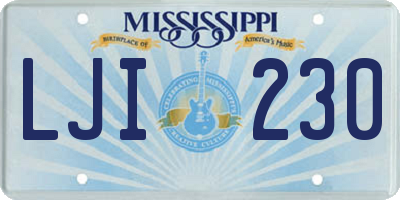MS license plate LJI230