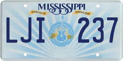 MS license plate LJI237