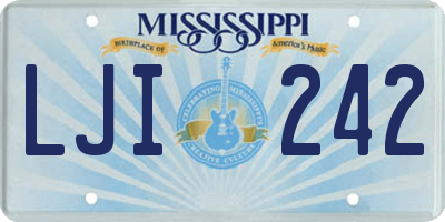 MS license plate LJI242