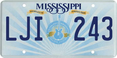 MS license plate LJI243