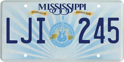 MS license plate LJI245