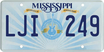 MS license plate LJI249
