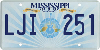 MS license plate LJI251