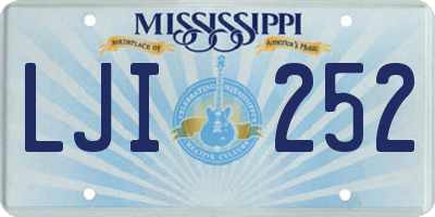 MS license plate LJI252