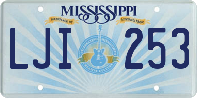MS license plate LJI253