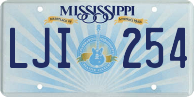 MS license plate LJI254