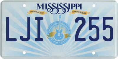 MS license plate LJI255