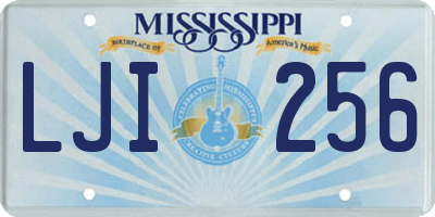 MS license plate LJI256