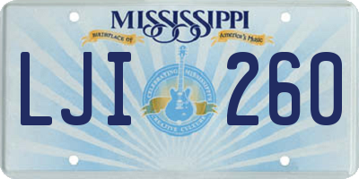 MS license plate LJI260