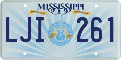 MS license plate LJI261