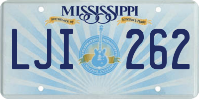 MS license plate LJI262