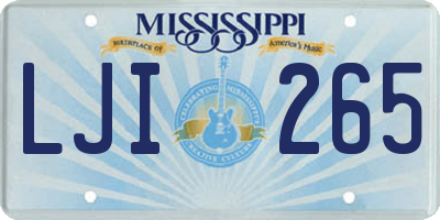 MS license plate LJI265