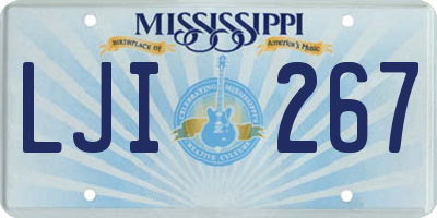 MS license plate LJI267
