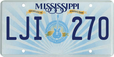 MS license plate LJI270