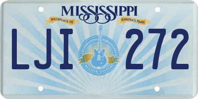MS license plate LJI272