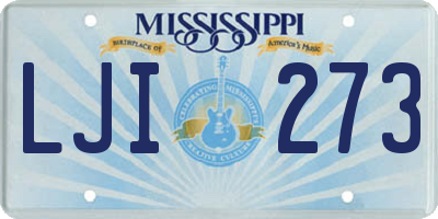 MS license plate LJI273