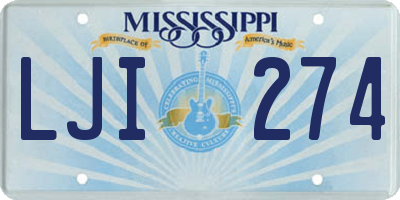 MS license plate LJI274