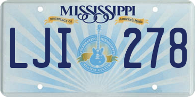 MS license plate LJI278