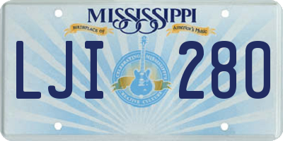 MS license plate LJI280