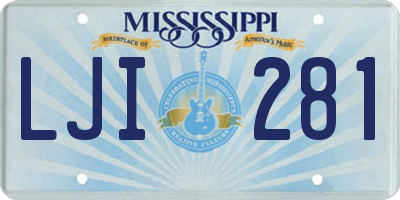 MS license plate LJI281