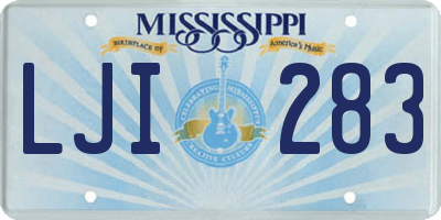 MS license plate LJI283
