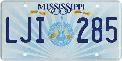 MS license plate LJI285