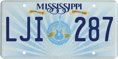 MS license plate LJI287