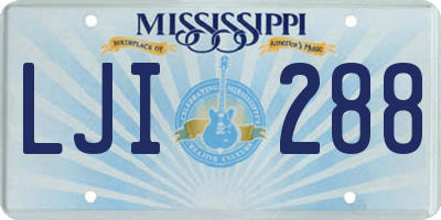 MS license plate LJI288