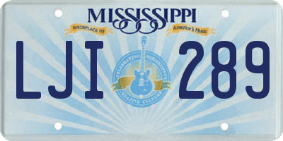 MS license plate LJI289