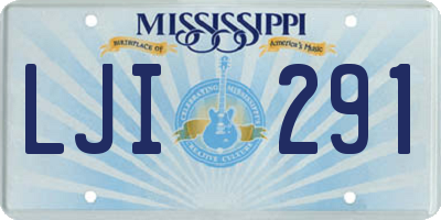 MS license plate LJI291