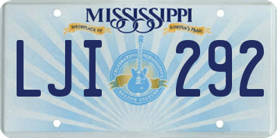 MS license plate LJI292