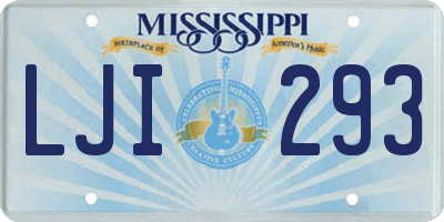 MS license plate LJI293