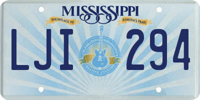 MS license plate LJI294