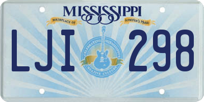 MS license plate LJI298