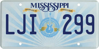 MS license plate LJI299