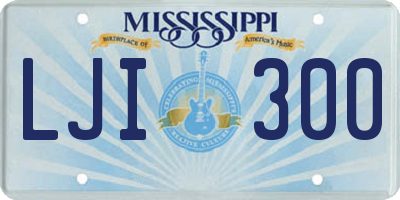 MS license plate LJI300