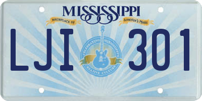 MS license plate LJI301