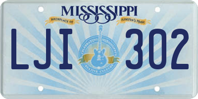 MS license plate LJI302