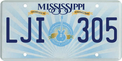 MS license plate LJI305