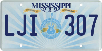 MS license plate LJI307