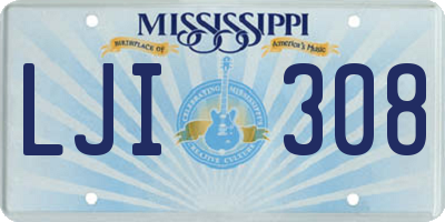 MS license plate LJI308