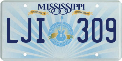 MS license plate LJI309