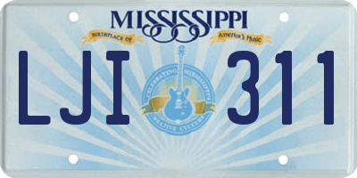 MS license plate LJI311