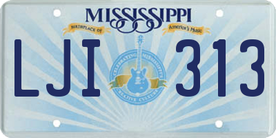 MS license plate LJI313