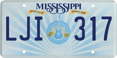 MS license plate LJI317