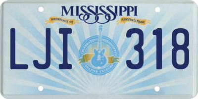MS license plate LJI318