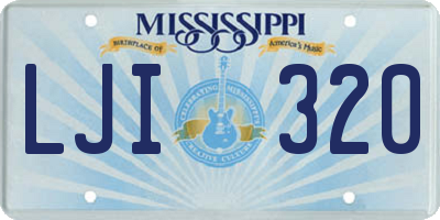 MS license plate LJI320