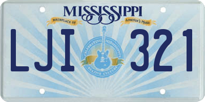 MS license plate LJI321