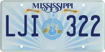 MS license plate LJI322